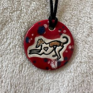 Greyhound ceramic necklace